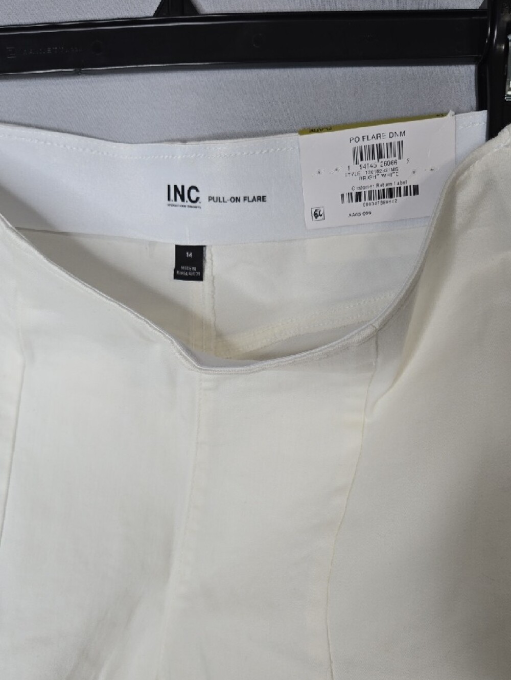 INC International Concepts Flare Regular High Rise Pants Bright White 14 NWI - Picture 5 of 9